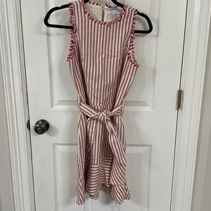 Lucy Paris red and cream stripe dress
